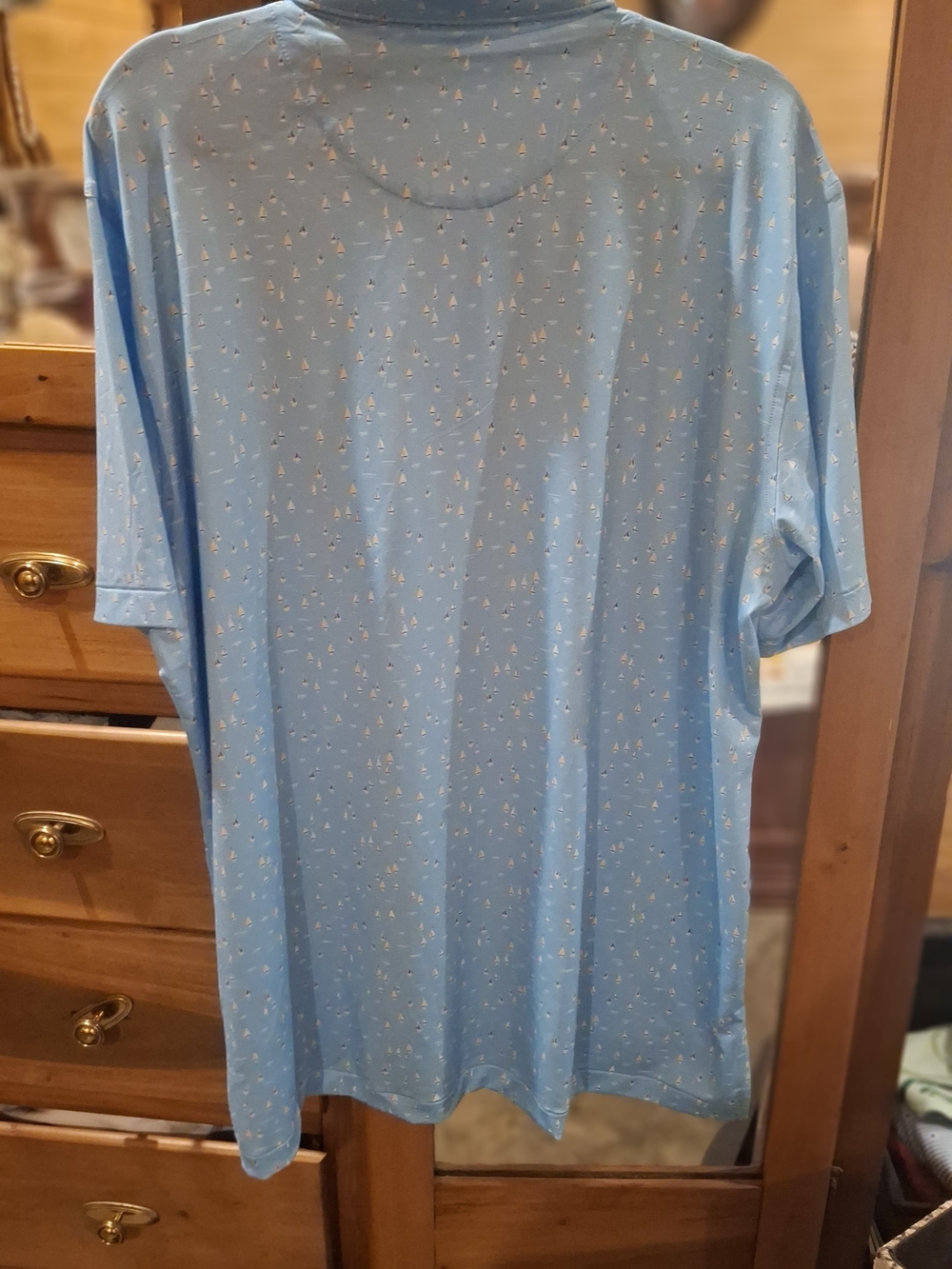 Peter Millar Light Blue Short-Sleeve Polo with Micro Pattern - Picture 6 of 16